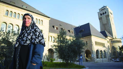 Augusta Victoria Hospital in Jerusalem, seen in 2017, is one of the facilities expected to be affected by a cut in US aid to Palestinians.