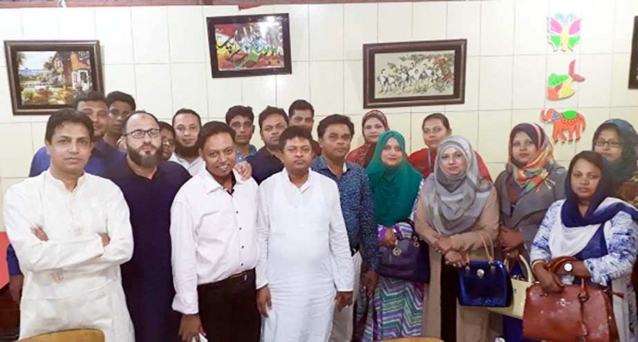 The office- bearers of the Ex-students Parishad of Satkania Deodighi KM High School seen at a preparatory meeting held for celebrating the 64th anniversary of the school at a city posh restaurant on Saturday.