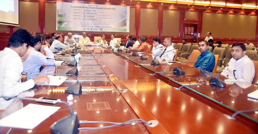 CCC Mayor A J M Nasir Uddin speaking at a seminar on sustainable development promotes livable city at world Trade Centre in Agrabad jointly organised by Chattogram Chamber of Commerce and Industry Sustainable and renewable Energy Development Authority