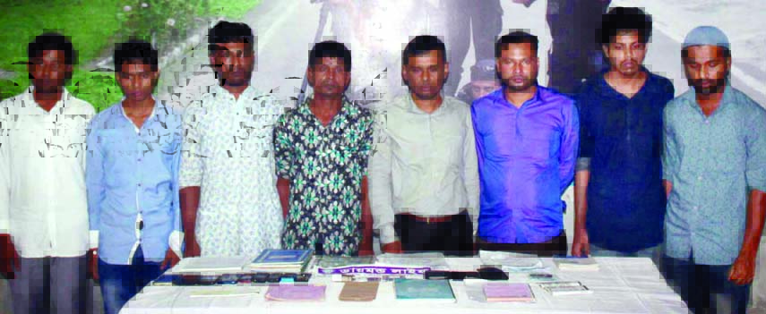 RAB-2 nabbed eight members of a gang of fraud from the city's Mirpur Model Thana area on Tuesday. They also recovered mobile phone set and other fake documents from their possessions.