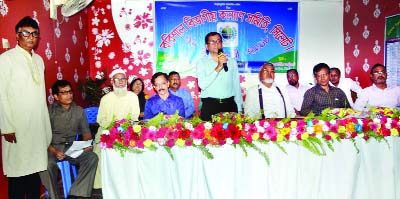 SYLHET: Prof Dr Md Abdul Hannan of Physics Department of Shahjalal Science and Technology University speaking at an Eid re-union programme organised by Barishal Division Kalyan Samity, Sylhet District Unit recently.