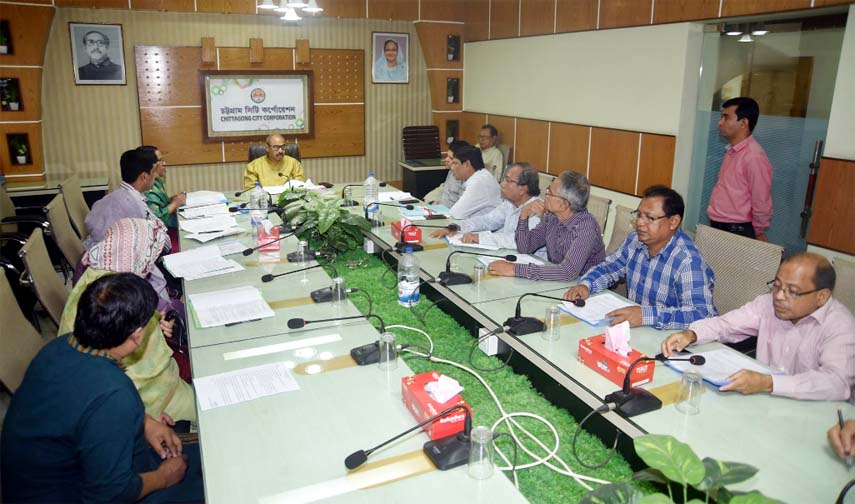 CCC Mayor A J M Nasir Uddin speaking at Managing Committee meeting of Capasgola CCC Mahila College as Chief Guest on Wednesday.