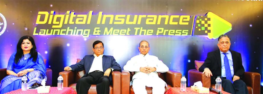 Shafiqur Rahman Patwary, Chairman of Insurance Development and Regulatory Authority (IDRA), poses for a photo session as chief guest after inaugurating the Digital Insurance for the first time in Bangladesh by Green Delta Insurance Company Limited, at Dha