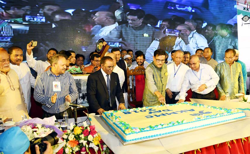 Road Transport and Bridges Minister Obaidul Quader inaugurating the tenth founding anniversary programme of Anwar Khan Medical College by cutting cake on its own campus in the city's Dhanmondi on Friday.