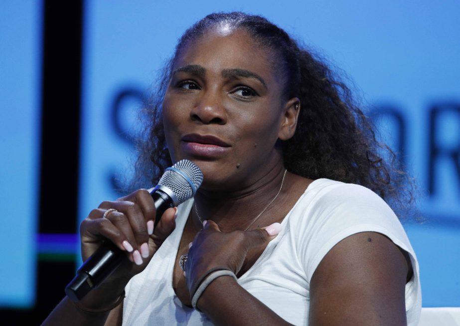 Tennis star Serena Williams speaks at the Shop.org conference on Friday in Las Vegas.