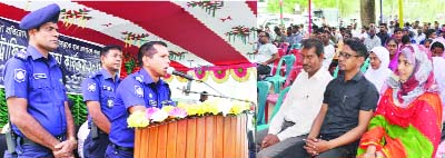 RAJSHAHI: Shohidulla, SP, Rajshahi speaking at an awareness programme organised by District Traffic office recently. Charghat Model Thana OC Nazrul Islam presided over the function. Charghat UNO Asraful Islam, Additional SP Motiur Rahman, SASP Nur- Alo