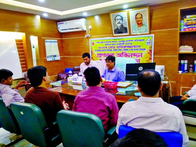 Chief Engineer of the People's Health and Engineering Department (PHED) Mohammad Maniruzzaman at the opinion sharing meeting with the officials of PHED of Kalihati Upazila in Tangail on Wednesday when he visited there to see development works of differen