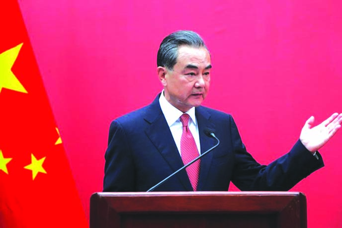 China's Foreign Minister Wang Yi speaks during the opening of a new Chinese Embassy in the Dominican Republic, in Santo Domingo, Dominican Republic. AP file photo