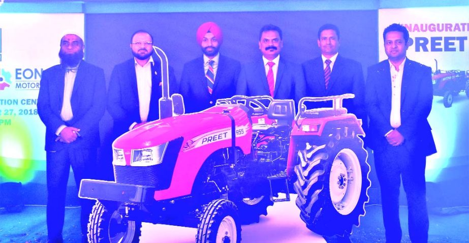 Gurpreet Singh Bhamra, Director of Preet Tractor Limited (India) attended at the opening ceremony of sales process of Preet Tractor by Eon Group of Industries at Eon Convention Center in the city on Friday. Momin Ud Dowlah, Chairman and Managing Director,