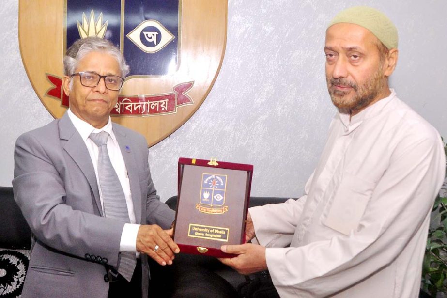 President of the Alia University, Netherlands Prof Syed Jan Ali calls on Dhaka University Vice-Chancellor Prof Dr Md. Akhtaruzzaman on Thursday at the latter's office of the university.