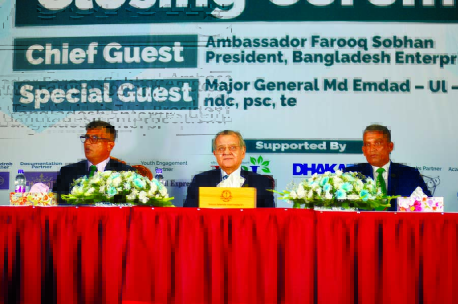Former Ambassador and President of Bangladesh Enterprise Institute (BEI) Farooq Sobhan speaking at the closing ceremony of a 3-day BUP Model UN Conference at the Hall of Defense Services Command and Staff College at Mirpur Cantonment in the city on Tuesda