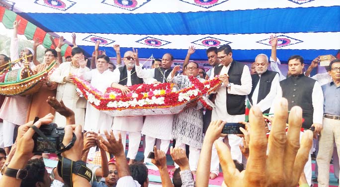 GHATAIL (Tangail) : All aspirant MP candidates of Bangladesh at a stage at Ghatail in Tangail with a call to vote for Awami League nominated candidate yesterday.