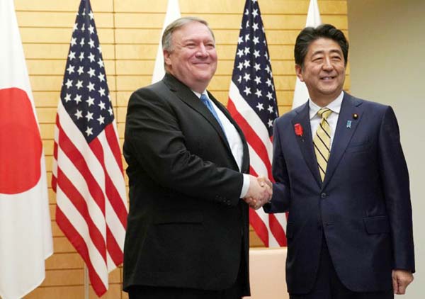 US Secretary of State Mike Pompeo kicked off his trip with talks in Tokyo with Prime Minister Shinzo Abe.
