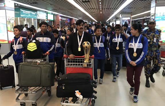 Bangladesh won the SAFF U-18 Women Championship following 1-0 victory in the final against Nepal at Changlimithang Stadium in Thimphu, Bhutan on Sunday. The U-18 women's football team safely reached at 8:30am at Hazrat Shahjalal International Airport, Dh