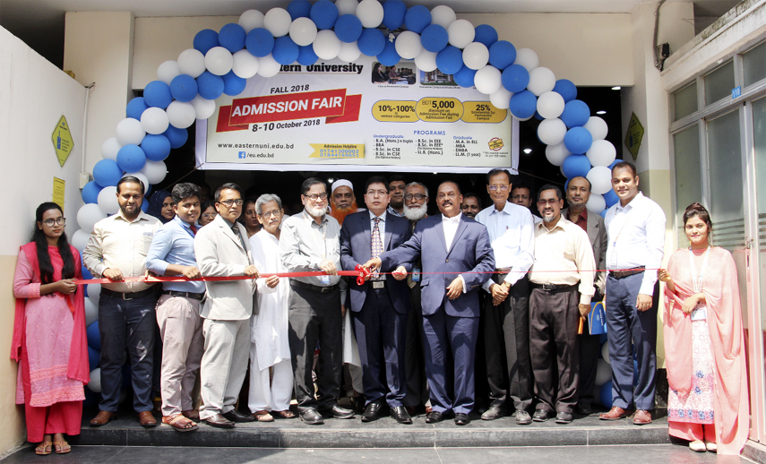 Mohammed Ali Azzam, Chairman of the Admission Committee and Member BoT, Eastern University inaugurating an Admission Fair for Summer 2018 Semester at the University premises on Monday.