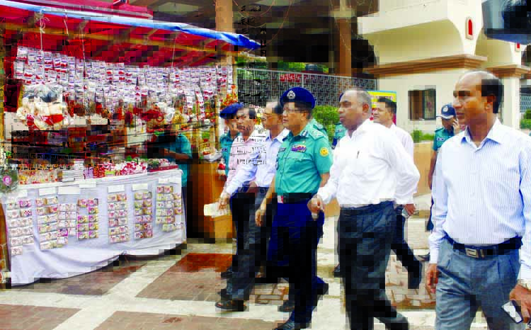 DMP Commissioner Md Asaduzzaman Mia visited Dhakeshwari National Temple to see the security measures ahead of Durga Puja , a major religious festival of Hindu Community yesterday.