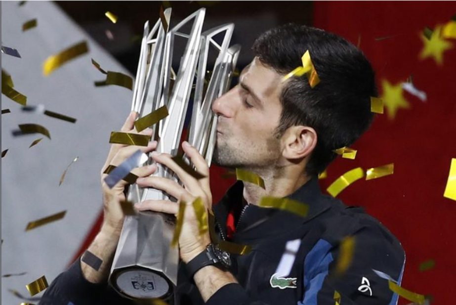 Novak Djokovic continued his scintillating run of form as he breezed past Croatian Borna Coric 6-3 6-4 to win the Shanghai Masters title for the fourth time in Qi Zhong Tennis Center, Shanghai, China on Sunday.