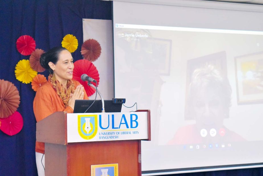 A view of the launching ceremony of the Bangladesh Chapter of â€˜World Academy for the Future of Womenâ€™ held at University of Liberal Arts Bangladesh on last Sunday.