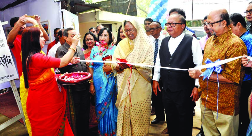 Bangladesh Awami League Presidium Member and former home minister Advocate Sahara Khatun inaugurating annual prize distribution, cultural function and art exhibition organised by Shanto-Mariam Academy of Creative Technology at Uttara in the city yesterda