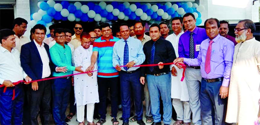 The Inaugural ceremony of new channel partner showroom (Olive Motors) of Nitol Motors Limited held at Meherpur on Monday. Md. Mizanoor Rahman, Head of Dealer Network Expansion and Development, Tanvir Hasan, Product President and Khan Md. Abdul Alim, Area