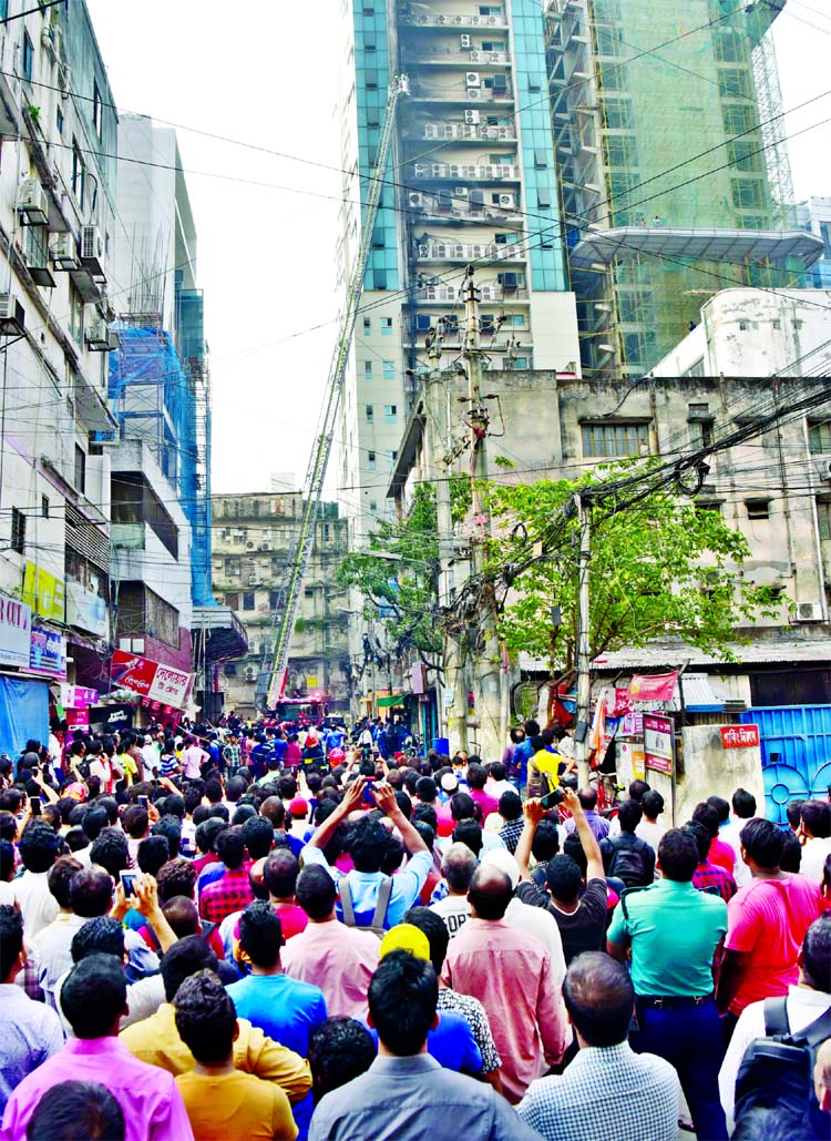 A fire broke out at 19-storey commercial building 'Silver Tower' in city's Gulshan on Wednesday. Fire fighting units doused the flame.