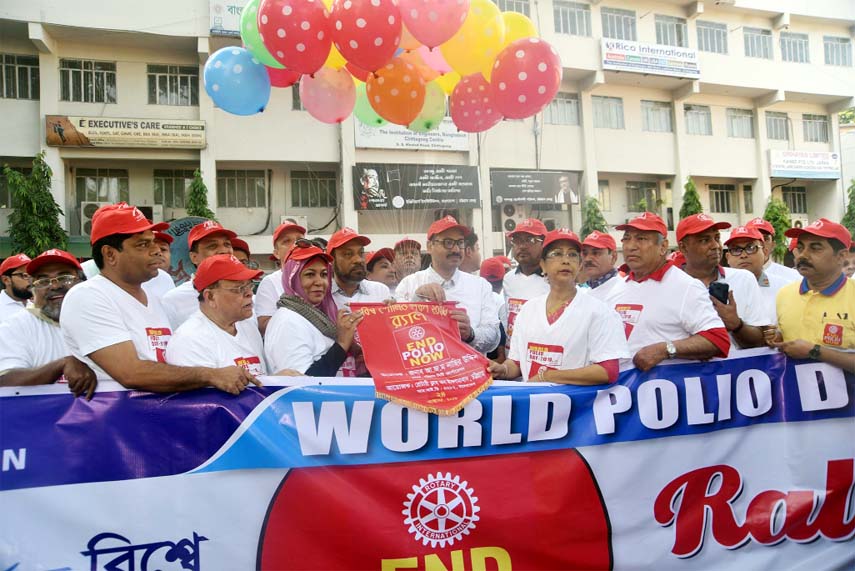 CCC Mayor A J M Nasir Uddin led a rally on the occasion of the World Polio Day on Wednesday.