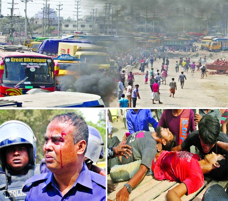 One transport worker was killed and several others injured including a policeman in clashes triggered between a group of transport workers and toll collectors over fixation of toll rate on Bangladesh-China Friendship Bridge (BCFB) at Postogola area in cit