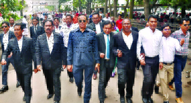 Pro-BNP lawyers staged a demonstration on the High Court premises on Tuesday demanding release of BNP Chief Begum Khaleda Zia.