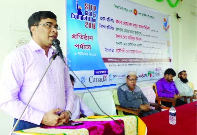 BHOLA: Md Masud Alam Siddik, DC, Bhola speaking at a discussion meeting on skill competition at Bhola Polytechnic Institute as Chief Guest on Sunday.