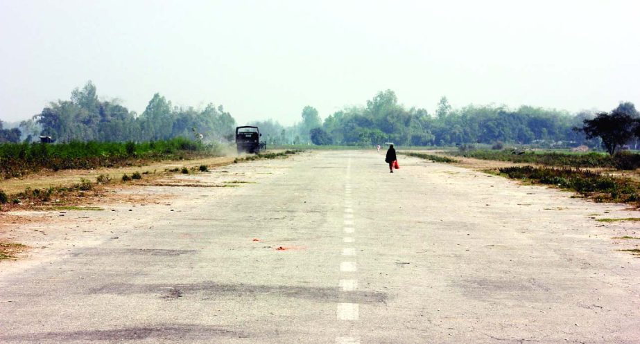 THAKURGAON: Abandoned Thakurgaon Airport has turned into a cattle field aand its runway is also being damaged. This snap was taken on Tuesday.