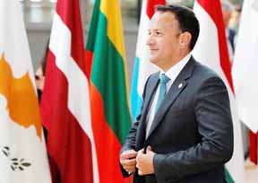 Irish Prime Minister Leo Varadkar arrives at an European Union leaders summit in Brussels, Belgium. AP File photo