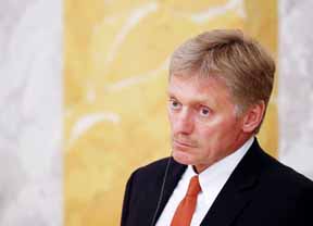 Kremlin spokesman Dmitry Peskov attends a news conference in St. Petersburg, Russia on Tuesday.