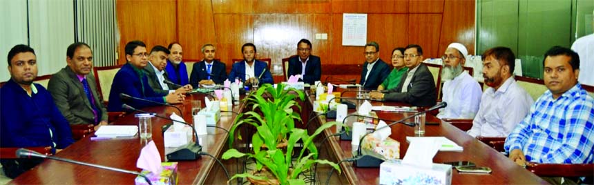 Kazi Sanaul Hoq, Managing Director of Investment Corporation of Bangladesh (ICB) also the President of Bangladesh Merchant Bankers Association (BMBA), presiding over an emergency meeting regarding overcoming the present situation of ICB and BMBA at its of
