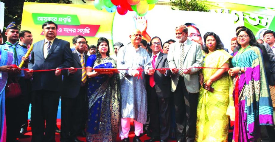 Finance Minister Abul Maal Abdul Muhith inaugurating week-long "Income Tax Fair"" at Officers Club premises in the city on Tuesday."