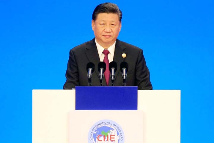 Chinese President Xi Jinping attends the opening ceremony for the first China International Import Expo (CIIE) in Shanghai, China.