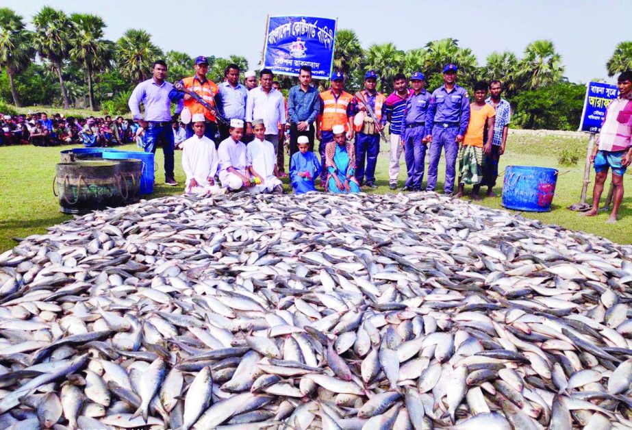 BHOLA: Members of Coast Guard seized about 300 kgs jatka from Hilsa Ghat in Bhola on Sunday.