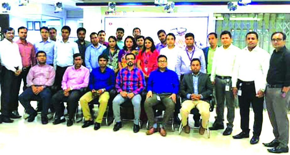 Md. Towhidu-Zzaman Fuad, SVP of NRB Bank Limited, attended at a daylong training programme on "Prevention of Money Laundering & Terrorist Financing" at the Bank's Khulna Branch recently. Ahmed Ashique Raazi, Vice-President and Sarfuddin Md. Redwan Patw