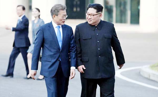 North and South Korea also pledged to remove bunkers and weapons from the village of Panmunjom. AP file photo