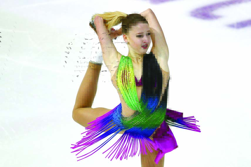 Maria Sotskova of Russia competes in the Ladies Short Program during the ISU figure skating France's Trophy, in Grenoble, French Alps on Friday.