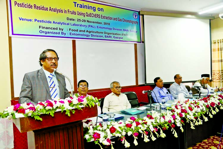 A 5-day long training course on ' Analysis of harmful pesticides residue using in crop' began at Bangladesh Agricultural Research Institute (BARI) , Gazipur yesterday. Dr Mohammad Abul Kalam Azad, DG, BARI was present as Chief Guest.