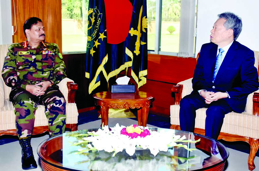 South Korean Envoy in Bangladesh Hu Kang Il paid a courtesy call on Bangladesh Army Chief General Aziz Ahmed at the Army Headquarters in Dhaka on Wednesday. ISPR photo