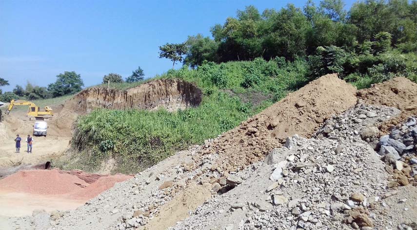 Indiscriminate hill cutting is going on uninptedly in Churamoni area under Aochia Union Parishad at Satkania Upazilla by managing influential quarters. The trees are being used as wood in the unauthorized brickfields grownup in the hillside areas.