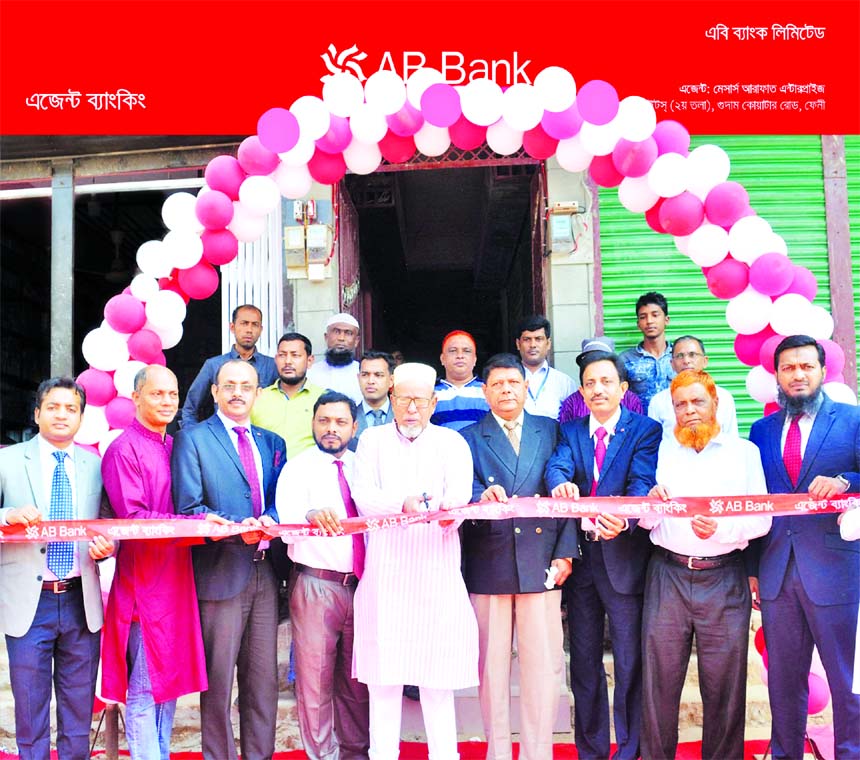 Syed Mizanur Rahman, Head of Retail Banking of AB Bank Ltd, inaugurating its agent banking outlet at Gudam Quarter, Rail gate of Feni recently.