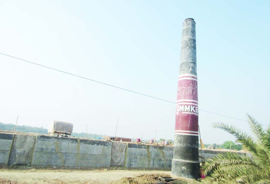 MADHUKHALI (Faridpur): Illegal brick field has been set up at Gomar area in Madhukhali Upazial defying government ban. This snap was taken yesterday.