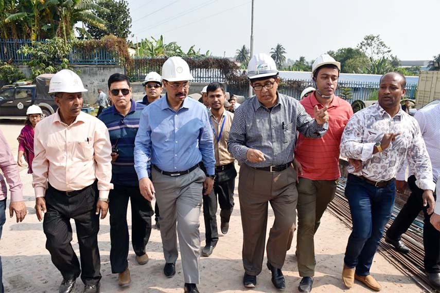 CCC Mayor A J M Nasir Uddin visiting works of development projects in the Port City on Sunday.