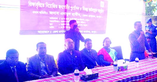 RANGPUR: Deputy Commissioner Enamul Habib (third from left)attending a function arranged for rehabilitation and creation of alternative employment for people engaged in begging at Indrar Mour area here on Thursday as the chief guest.