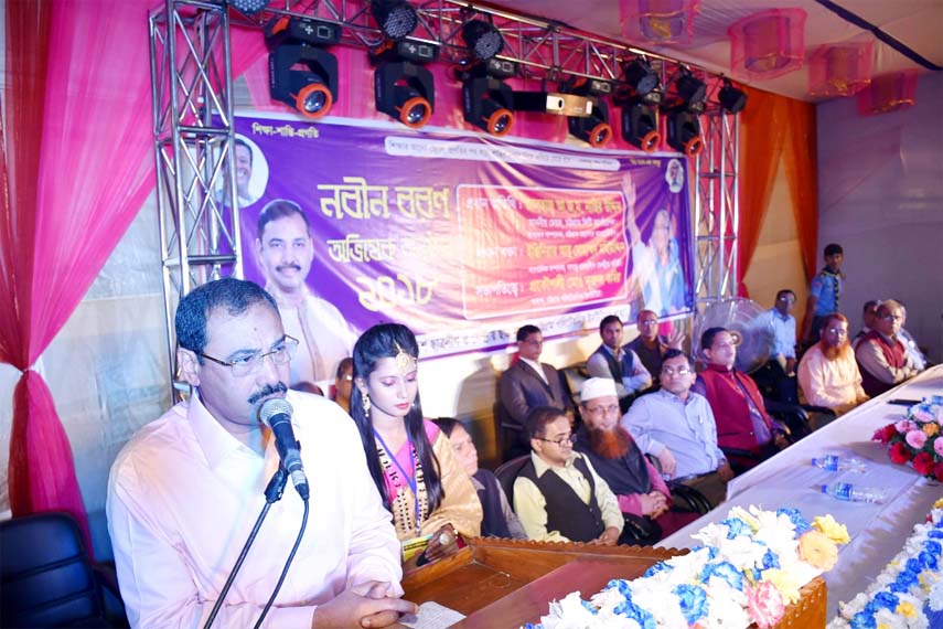 CCC Mayor A J M Nasir Uddin speaking at the freshers' reception of Chattogram Polytechnic Institute as Chief Guest on Tuesday.