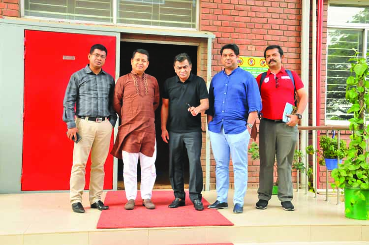 President of Bangladesh Football Federation Kazi Salahuddin (center) inspected Fortis Sports Ground in the city's Beraid on Friday. Fortis Sports Ground and its related area will be a Football Academy soon.