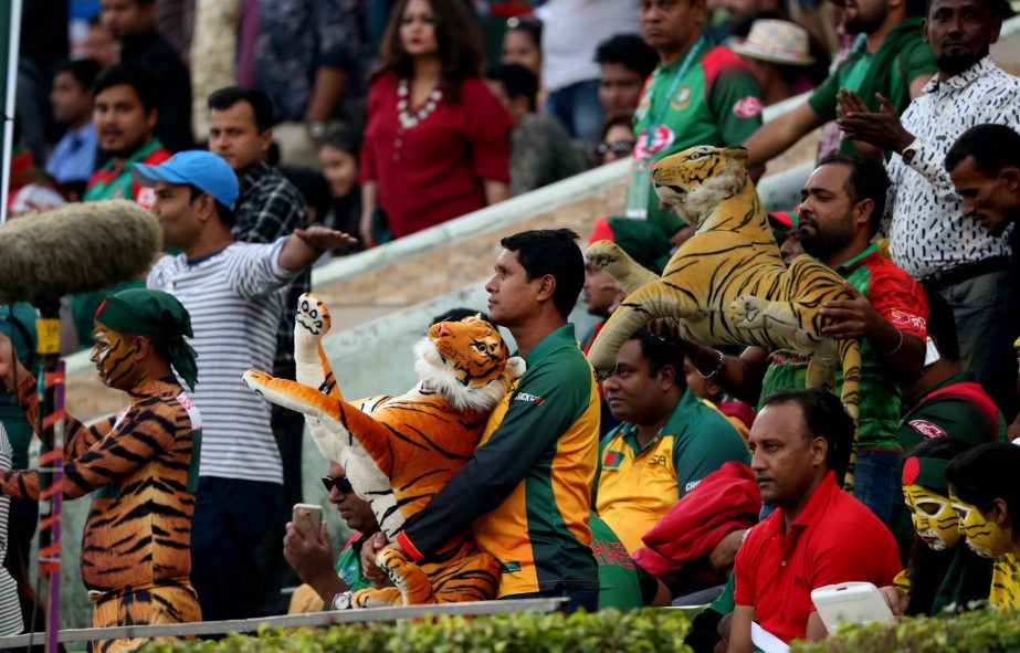 A good number of spectators arrived at the galleries to watch the first One Day International match between Bangladesh and West Indies at the Sher-e-Bangla National Cricket Stadium in the city's Mirpur on Sunday.