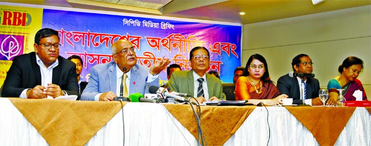 CPD Distinguished Fellow Debapriya Bhattacharya speaking at a press briefing on 'State of Bangladesh Economy and next National Elections, Priorities for Electoral Debates' at the BRAC Centre Inn on Sunday.
